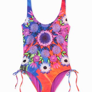 Badpak met Arty bloemenprint - RED - M