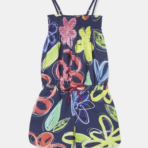 Korte jumpsuit met schouderbandjes - BLUE - 11/12