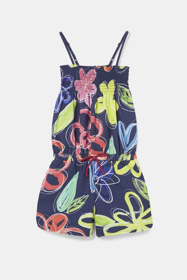 Korte jumpsuit met schouderbandjes - BLUE - 11/12