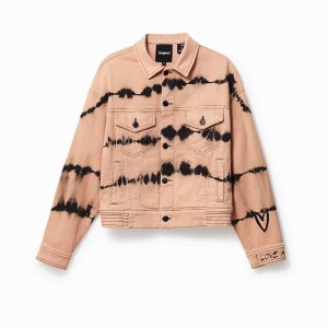 Spijkerjack met tie-dye - RED - M