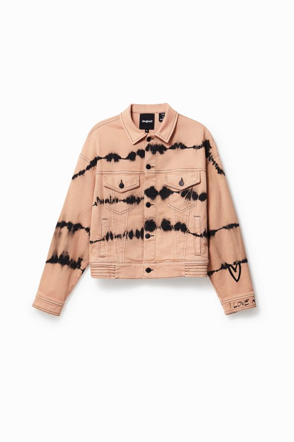 Spijkerjack met tie-dye - RED - S