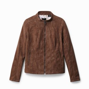 Slim fit bikerjack - BROWN - XS