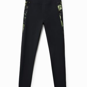 Legging met doorzichtige stukken op de zijkant - GREEN - XS