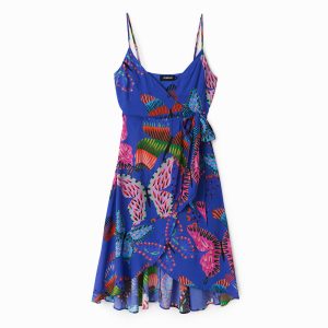Strandjurk met vlinders - BLUE - XS