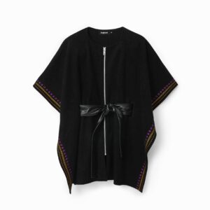 Poncho met borduursels - BLACK - U