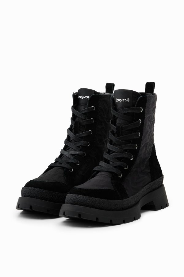 Veterlaarzen met luipaardeffect - BLACK - 39