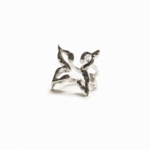 Verzilverde ring met vlinder Zalio - BLACK - L