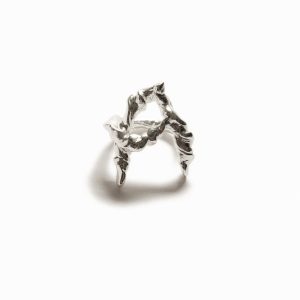 Verzilverde ring met de letter A Zalio - BLACK - L