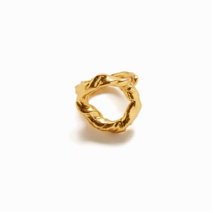 Vergulde ring met de letter O Zalio - MATERIAL FINISHES - M