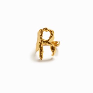 Vergulde ring met de letter R Zalio - MATERIAL FINISHES - L