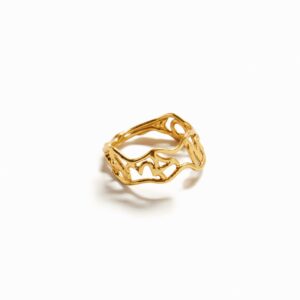 Vergulde ring met tekst Zalio - MATERIAL FINISHES - M