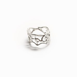 Verzilverde ring met tekst Zalio - BLACK - L