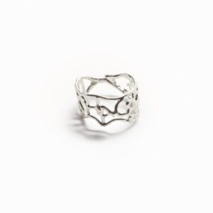 Verzilverde ring met tekst Zalio - BLACK - L
