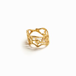 Vergulde ring met tekst Zalio - MATERIAL FINISHES - L