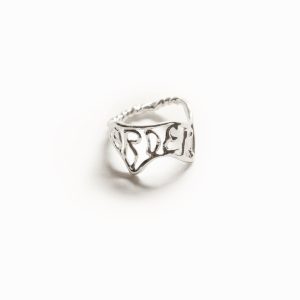 Verzilverde ring met tekst Zalio - BLACK - L