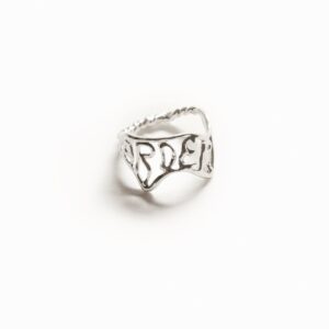 Verzilverde ring met tekst Zalio - BLACK - L