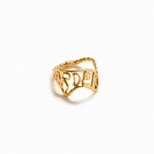 Vergulde ring met tekst Zalio - MATERIAL FINISHES - L