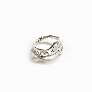 Verzilverde ring met tekst Zalio - BLACK - L