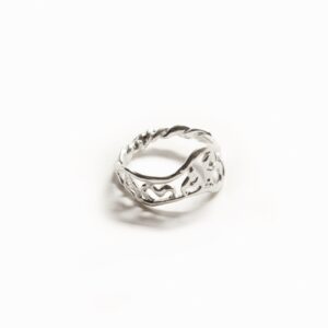 Verzilverde ring met tekst Zalio - BLACK - M