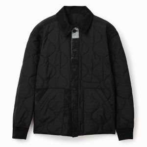 Gewatteerd shacket met patch - BLACK - L