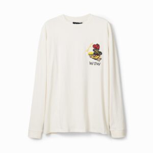 T-shirt met lange mouwen en tekening - WHITE - M