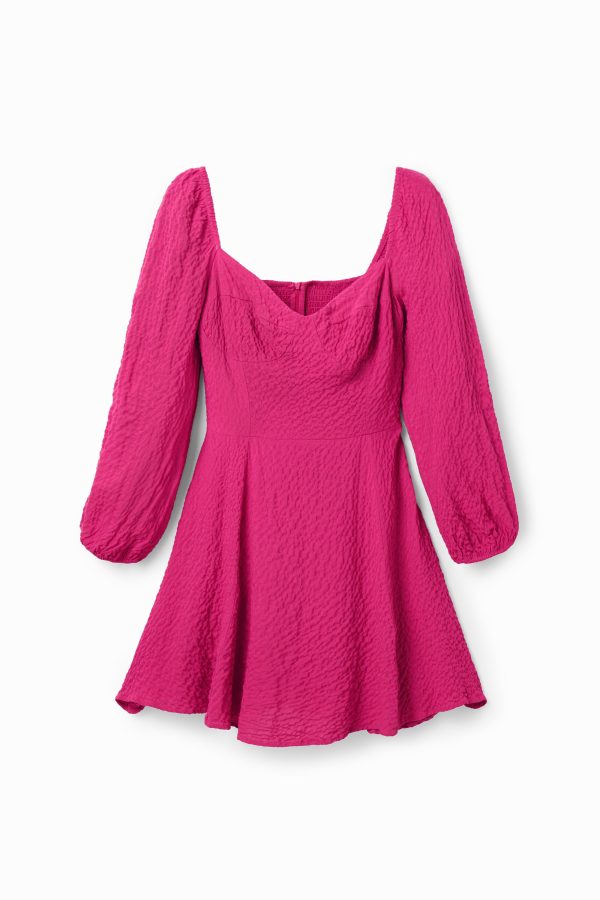 Kort wijd uitlopend slim fit jurkje - RED - M