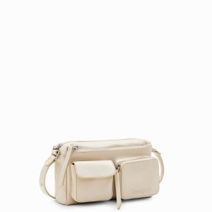 Kleine leren schoudertas met vakken - WHITE - U
