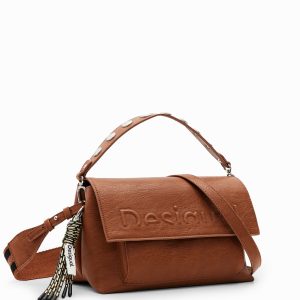 Middelgrote schoudertas met Half logo - BROWN - U
