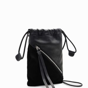 Leren portemonnee/telefoontasje - BLACK - U