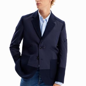Hybride blazer met zakken - BLUE - XXL