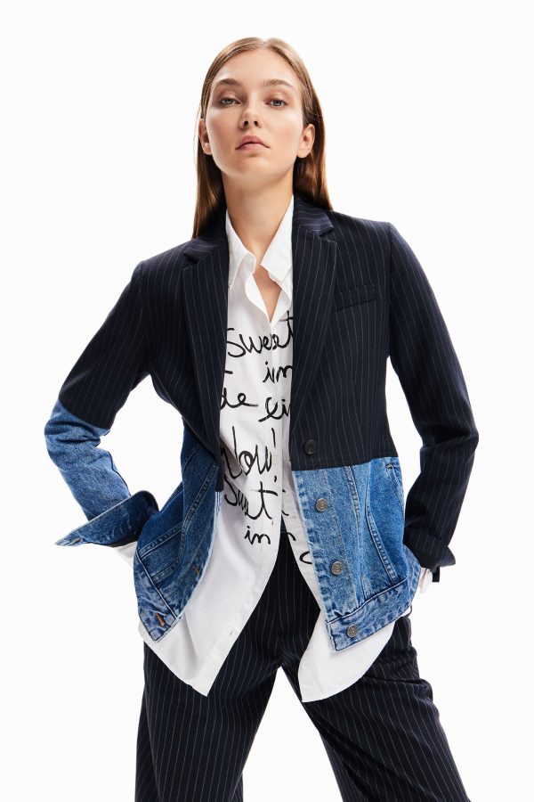 Hybride denim blazer - BLUE - 46