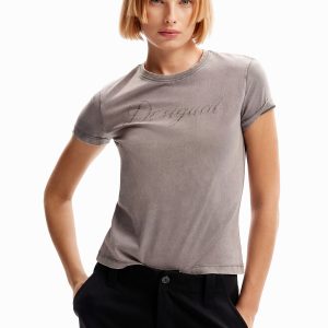 Slim fit T-shirt met stras - BLACK - L