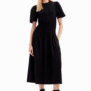 Gecombineerde midi-jurk - BLACK - XS