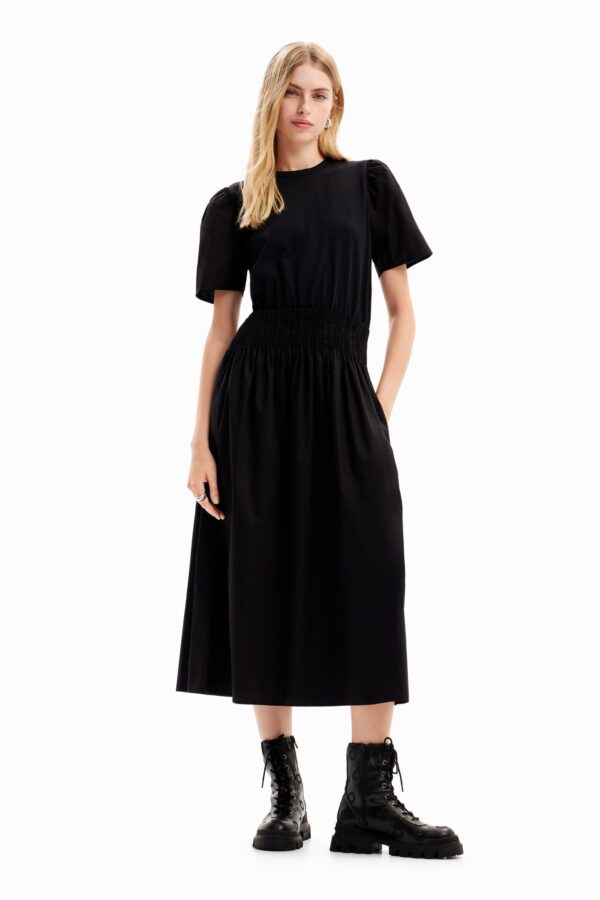 Gecombineerde midi-jurk - BLACK - XS