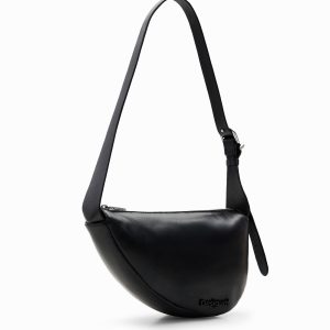Ovale leren tas M - BLACK - U