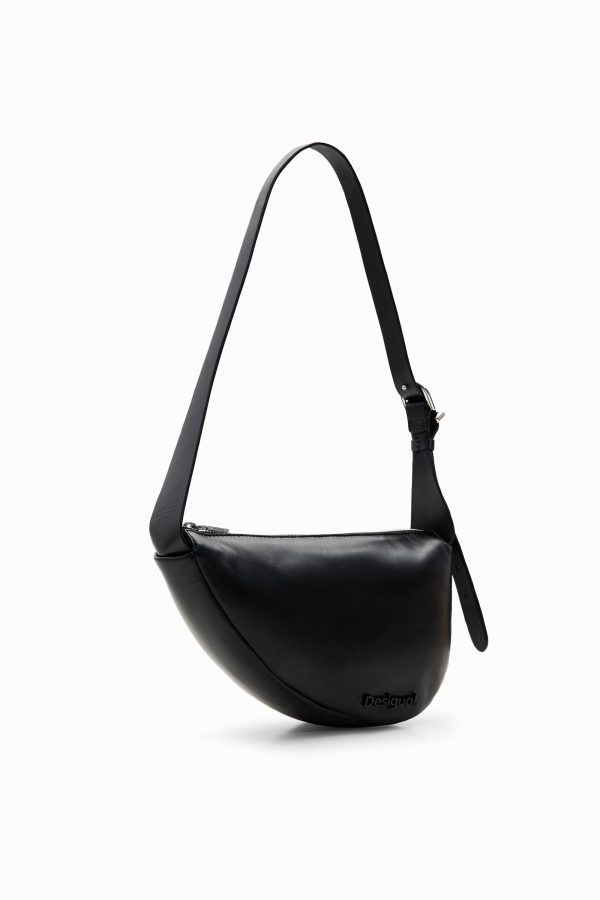 Ovale leren tas M - BLACK - U