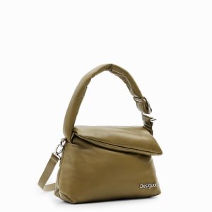 Gewatteerde leren tas M - GREEN - U