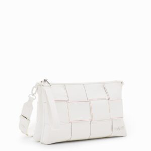 Gevlochten schoudertas stiksels M - WHITE - U