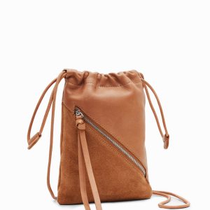 Leren portemonnee/telefoontasje - BROWN - U