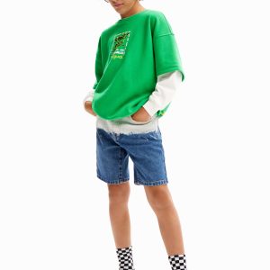Dubbel T-shirt graffiti - GREEN - L