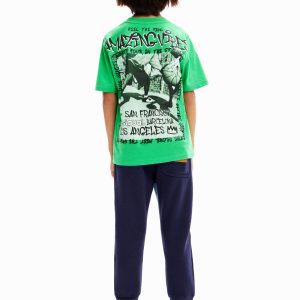 T-shirt basketbal graffiti - GREEN - 3/4