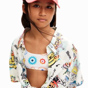 Bikini schouderbandjes geometrisch - WHITE - L