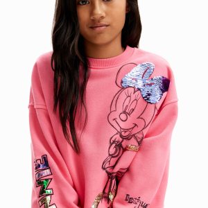 Sweatshirt Minnie Mouse pailletten - RED - M