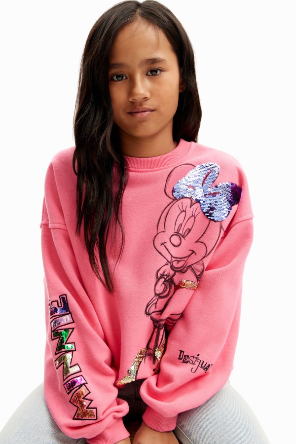 Sweatshirt Minnie Mouse pailletten - RED - M