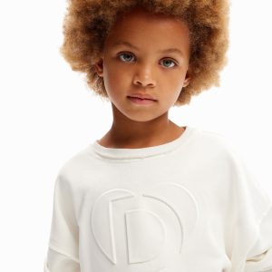 Sweatshirt logo reliëf - WHITE - XL