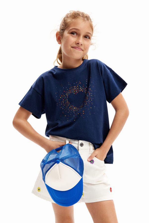 T-shirt hart stras - BLUE - 5/6