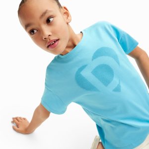 T-shirt logo reliëf - BLUE - 7/8