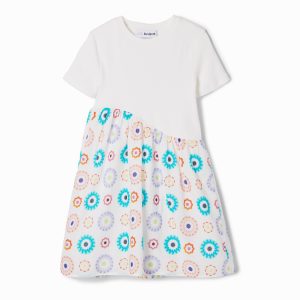 Gecombineerde geometrische jurk - WHITE - 5/6