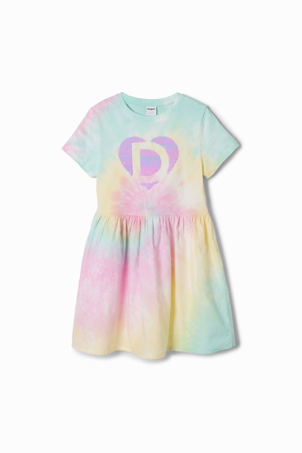 Gecombineerde jurk tie-dye - RED - 5/6