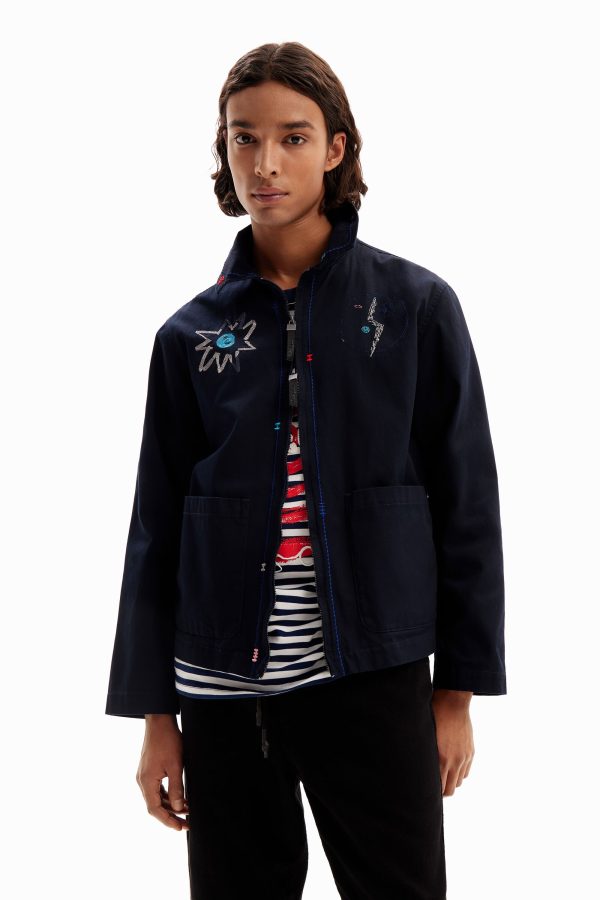 Jasje met geborduurde details - BLUE - XXL